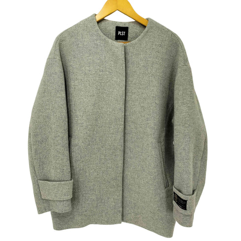 プラステ PLST MANTECO ノーカラー ウール混コート レディース import:L